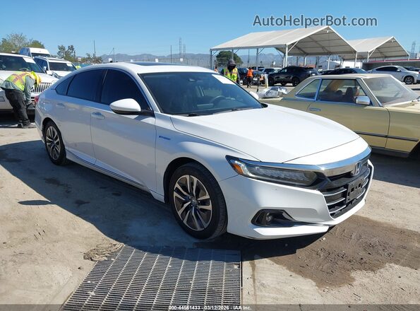 1HGCV3F45MA002029 2021 HONDA ACCORD HYBRID Белый Передняя правая четверть