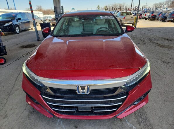 1HGCV3F49MA020923 2021 HONDA ACCORD Red Widok z przodu