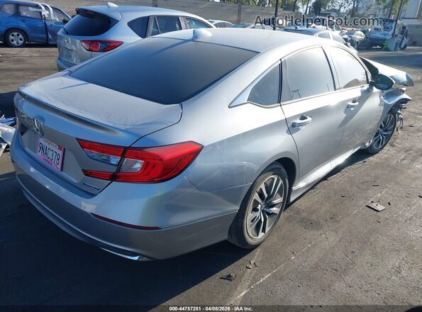 1HGCV3F54KA013707 2019 HONDA ACCORD HYBRID Silver Trasero derecho