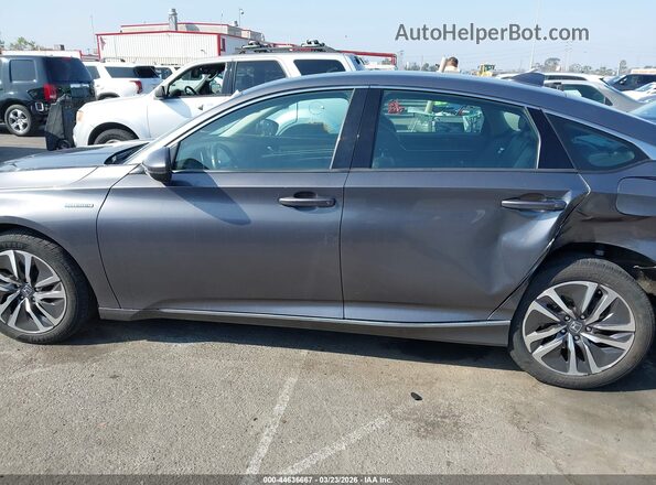 1HGCV3F55KA019385 2019 HONDA ACCORD HYBRID Gray Սալոնի 360 աստիճան տեսք