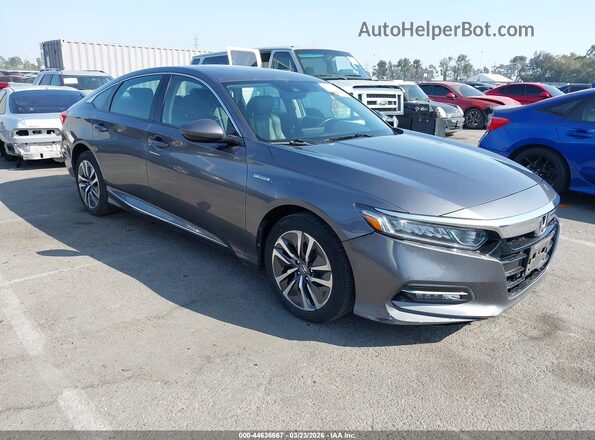 1HGCV3F55KA019385 2019 HONDA ACCORD HYBRID Gray Առջևի աջ