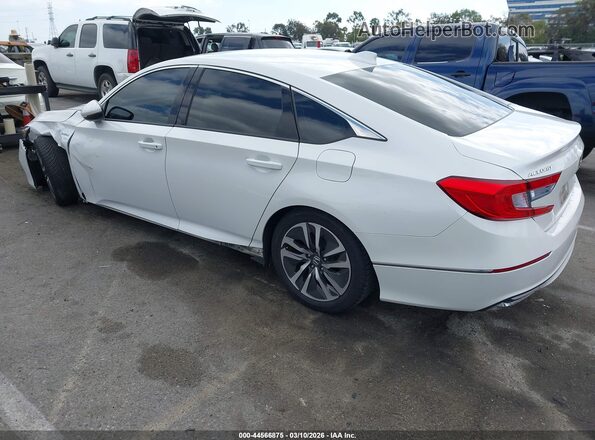 1HGCV3F57KA001504 2019 HONDA ACCORD HYBRID White Rear left
