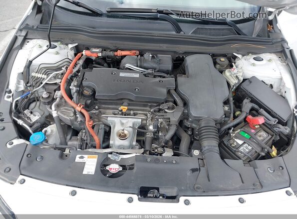 1HGCV3F57KA001504 2019 HONDA ACCORD HYBRID White Rear view
