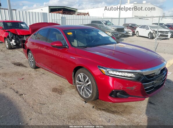 1HGCV3F5XMA010359 2021 HONDA ACCORD HYBRID Red წინა მარჯვენა