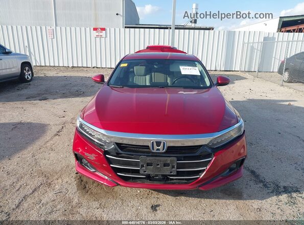 1HGCV3F5XMA010359 2021 HONDA ACCORD HYBRID Red ხელსაწყოთა პანელის ხედი