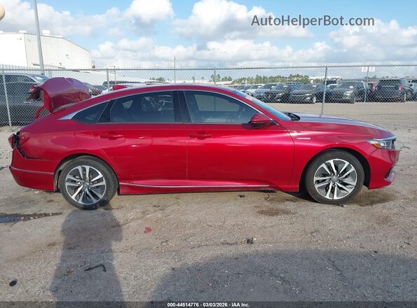1HGCV3F5XMA010359 2021 HONDA ACCORD HYBRID Red უკანა სალონის ხედი