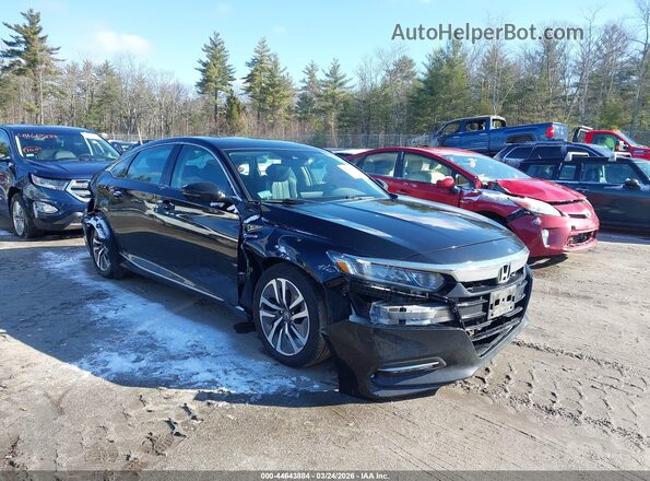 1HGCV3F66JA007723 2018 HONDA ACCORD HYBRID Черный Передняя правая четверть