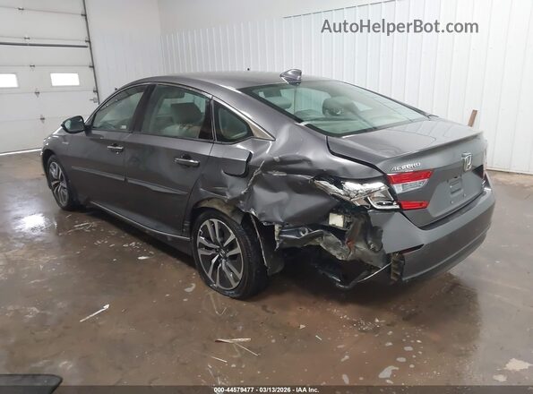 1HGCV3F93KA008114 2019 HONDA ACCORD HYBRID Gray Rear left