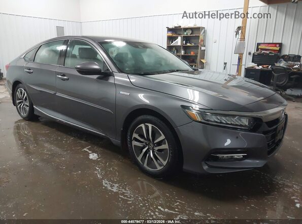 1HGCV3F93KA008114 2019 HONDA ACCORD HYBRID Gray Front right