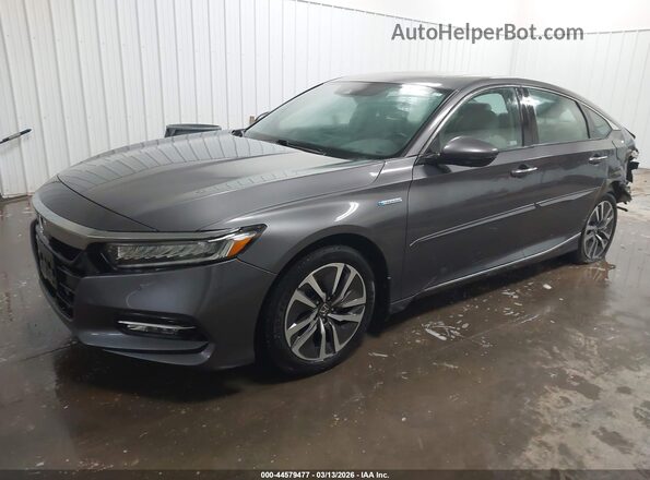 1HGCV3F93KA008114 2019 HONDA ACCORD HYBRID Gray Front left