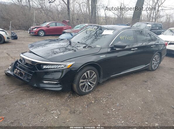 1HGCV3F94KA000068 2019 HONDA ACCORD HYBRID Black Առջևի ձախ երեք քառորդ տեսարան