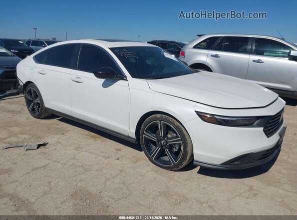 1HGCY2F52SA045606 2025 HONDA ACCORD HYBRID White Передня права чверть