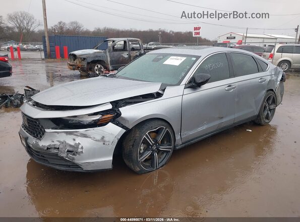 1HGCY2F53PA015389 2023 HONDA ACCORD HYBRID Серебряный Передняя левая четверть