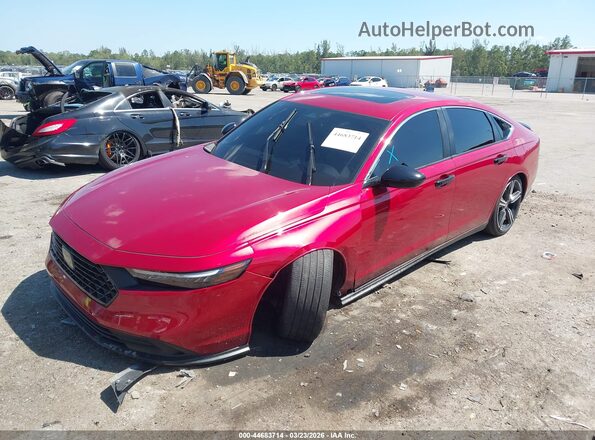 1HGCY2F58RA034264 2024 HONDA ACCORD HYBRID Red წინა მარცხენა ხედი სამი მეოთხედიდან