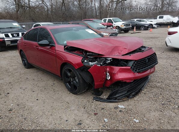 1HGCY2F72RA006610 2024 HONDA ACCORD HYBRID Красный Передняя правая четверть