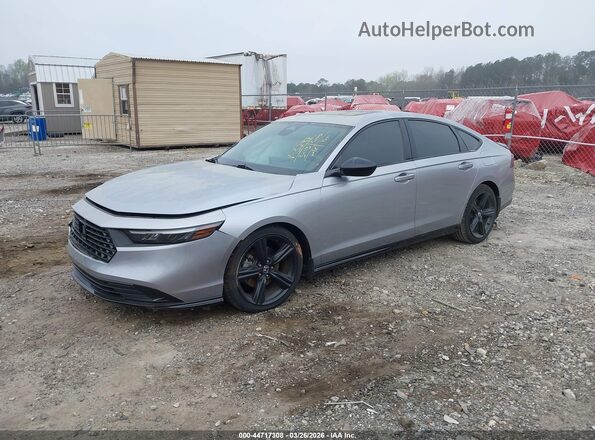 1HGCY2F75PA063297 2023 HONDA ACCORD HYBRID Серый Передняя левая четверть