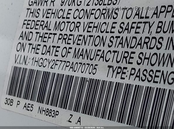 1HGCY2F77PA070705 2023 HONDA ACCORD HYBRID Белый Вид подкапотного пространства
