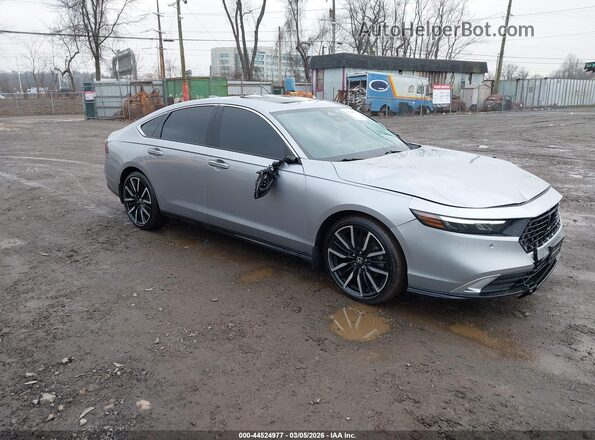 1HGCY2F80PA028952 2023 HONDA ACCORD HYBRID Серый Передняя правая четверть