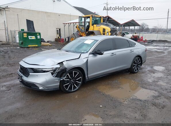 1HGCY2F80PA028952 2023 HONDA ACCORD HYBRID Серый Передняя левая четверть