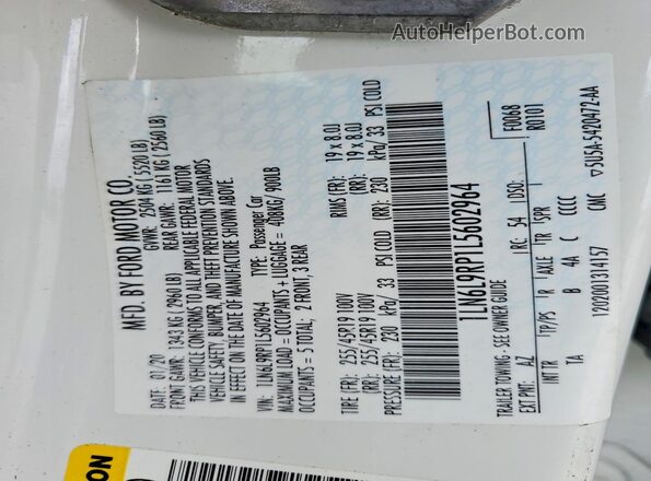 1LN6L9RP1L5602964 2020 LINCOLN CONTINENTA Белый Вид подкапотного пространства