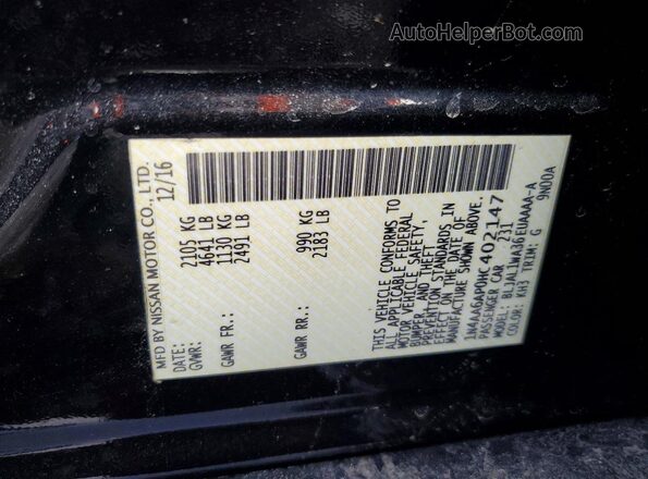 1N4AA6AP0HC402147 2017 NISSAN MAXIMA Black Engine compartment view