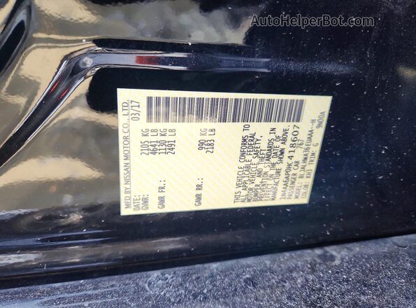 1N4AA6AP0HC418607 2017 NISSAN MAXIMA PLATINUM Черный Вид наклейки с VIN-кодом