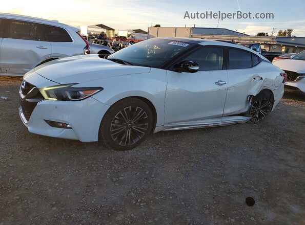 1N4AA6AP3HC402000 2017 NISSAN MAXIMA PLATINUM White წინა მარცხენა ხედი სამი მეოთხედიდან