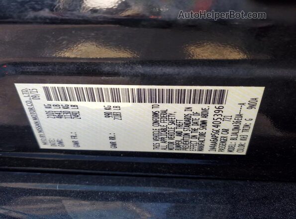 1N4AA6AP5GC405396 2016 NISSAN MAXIMA Черный Вид подкапотного пространства