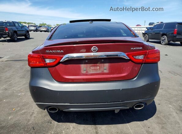 1N4AA6AP6HC385340 2017 NISSAN MAXIMA PLATINUM Бордовый Вид сзади
