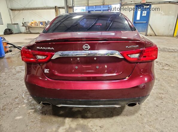 1N4AA6AP8JC400944 2018 NISSAN MAXIMA PLATINUM Бордовый Вид сзади