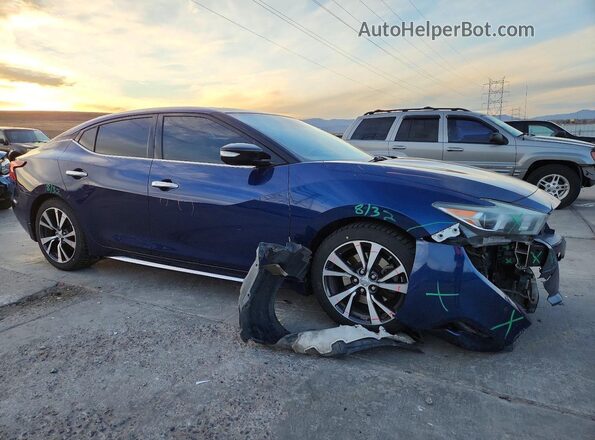 1N4AA6APXHC434829 2017 NISSAN MAXIMA PLATINUM Blue Delantero derecho