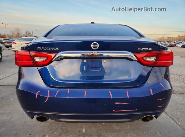 1N4AA6APXHC434829 2017 NISSAN MAXIMA PLATINUM Blue Vista trasera