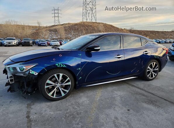 1N4AA6APXHC434829 2017 NISSAN MAXIMA PLATINUM Blue Vista tres cuartos delantera izquierda