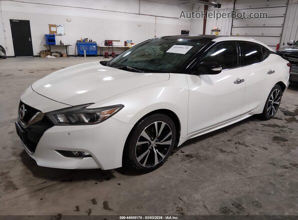 1N4AA6APXJC402503 2018 NISSAN MAXIMA White Vista tres cuartos delantera izquierda