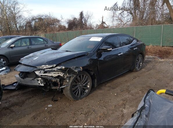 1N4AA6AV0KC374677 2019 NISSAN MAXIMA Black წინა მარცხენა ხედი სამი მეოთხედიდან