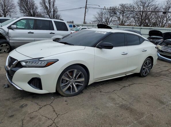 1N4AA6AV3KC384233 2019 NISSAN MAXIMA White წინა მარცხენა ხედი სამი მეოთხედიდან