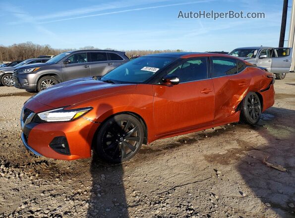 1N4AA6AV6KC364591 2019 NISSAN MAXIMA Оранжевый Передняя левая четверть