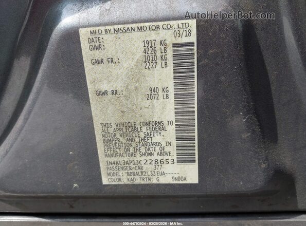 1N4AL3AP1JC228653 2018 NISSAN ALTIMA Gray Widok komory silnika