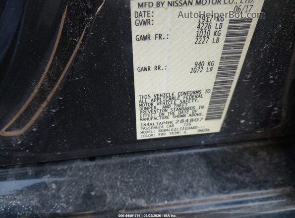 1N4AL3AP4HC284807 2017 NISSAN ALTIMA Gray Engine compartment view
