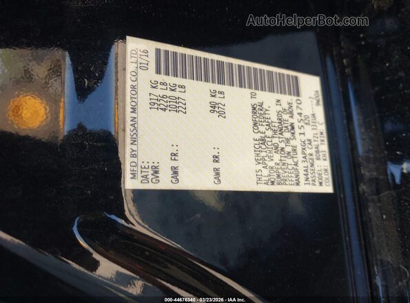 1N4AL3APXGC155470 2016 NISSAN ALTIMA Black Engine compartment view