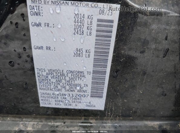 1N4AL4CV5RN312007 2024 NISSAN ALTIMA Черный Вид подкапотного пространства