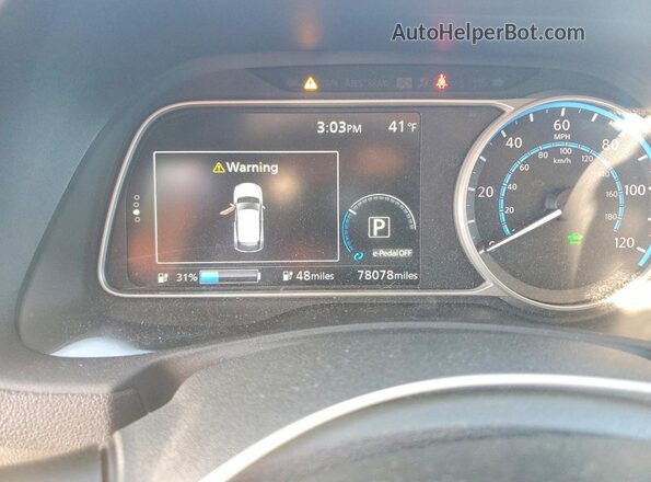 1N4AZ1CP1KC306348 2019 NISSAN LEAF Белый Вид щитка приборов