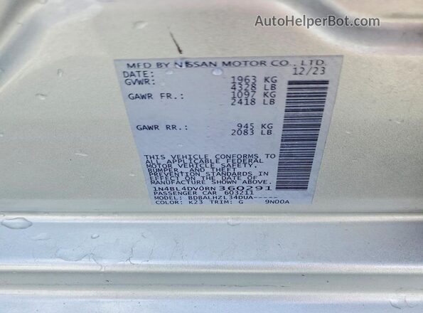 1N4BL4DV0RN360291 2024 NISSAN ALTIMA Серебряный Вид подкапотного пространства