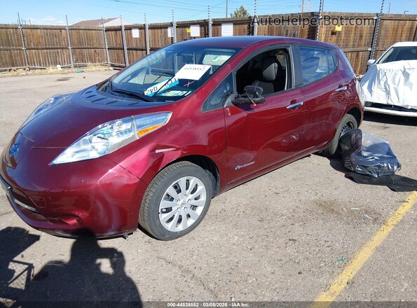 1N4BZ0CP4HC300373 2017 NISSAN LEAF Red Առջևի ձախ երեք քառորդ տեսարան