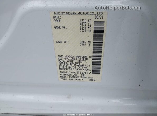 1N4BZ1CV4MC556432 2021 NISSAN LEAF Белый Вид подкапотного пространства