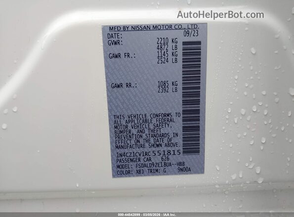 1N4CZ1CV1RC551815 2024 NISSAN LEAF Белый Вид подкапотного пространства