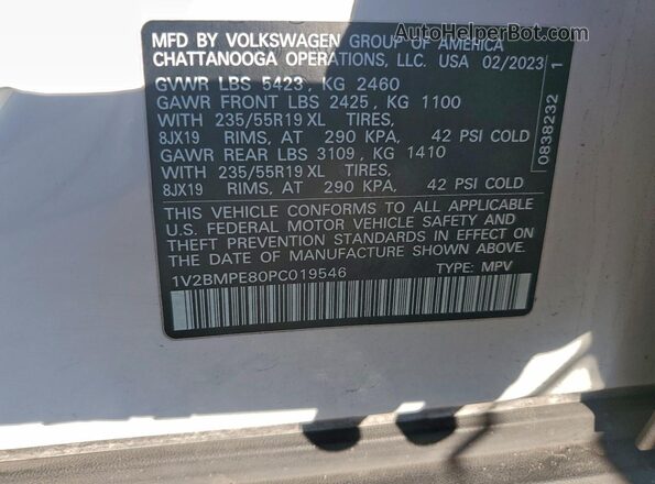1V2BMPE80PC019546 2023 VOLKSWAGEN ID.4 White ძრავის განყოფილების ხედი