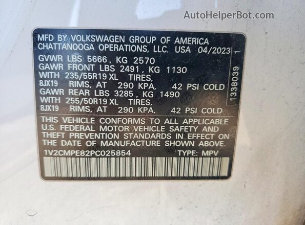 1V2CMPE82PC025854 2023 VOLKSWAGEN ID.4 White Vista del compartimento del motor