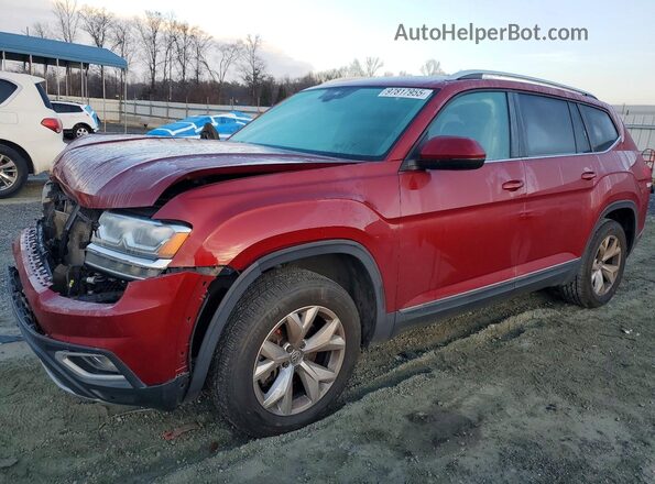 1V2ER2CA5JC528448 2018 VOLKSWAGEN ATLAS Red Առջևի ձախ երեք քառորդ տեսարան