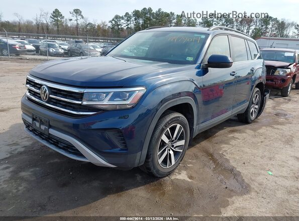 1V2LP2CA9MC595412 2021 VOLKSWAGEN ATLAS Синий Передняя левая четверть